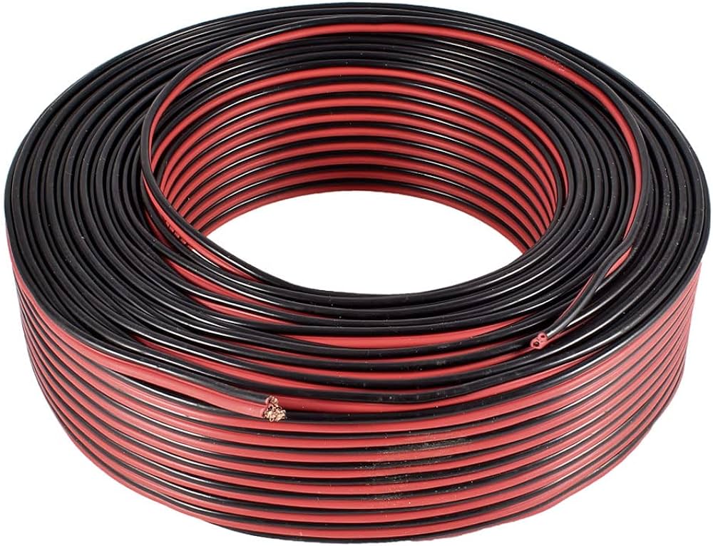 [CP03R] Cable paralelo audio ROJO/NEGRO 2x1mm (rollo 100m)