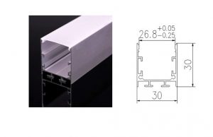 [GM00405] Perfil para tira led 220 voltios 30x30mm ancho 2 metros