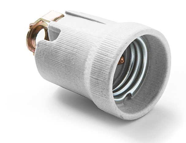 [122] Portalámpara 4A 250V E-27 Cerámica M10x100