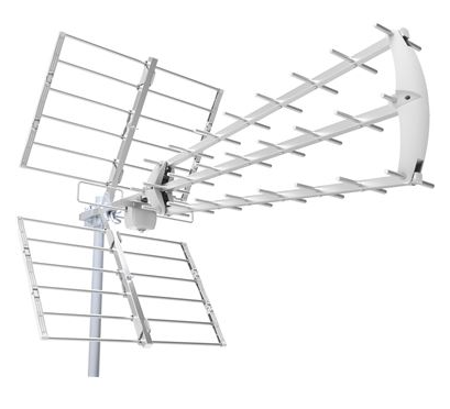[SMT85W] Antena UHF triplez digital HD con filtro 5G blanca